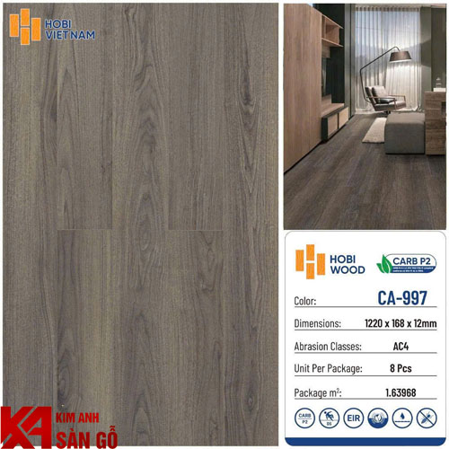 Sàn Gỗ Công Nghiệp 12MM HOBI CA-997